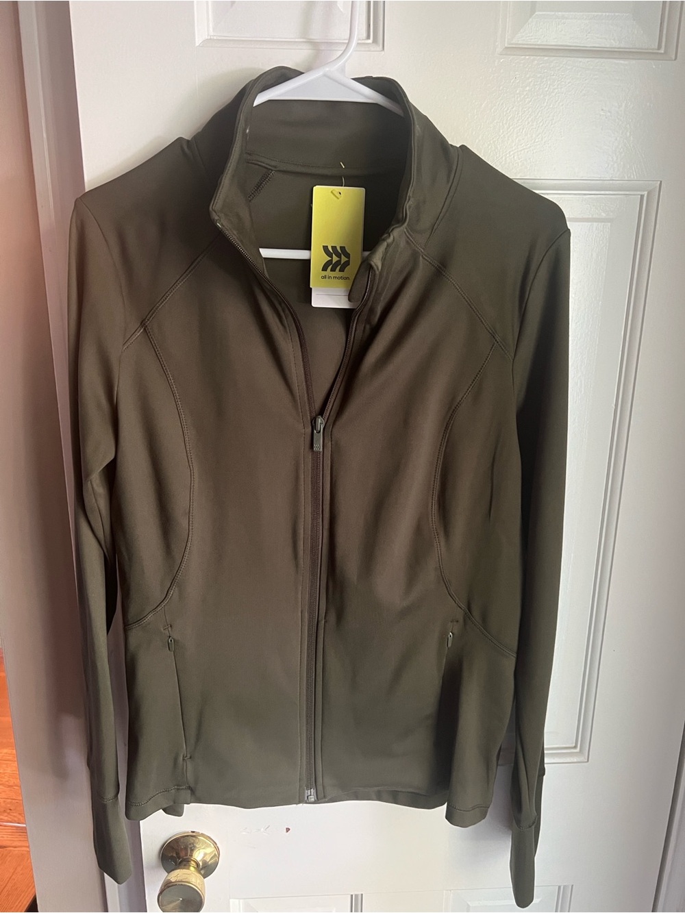 all in motion Olive Green recycled polyester full-Zip Jacket